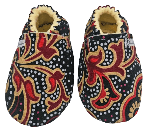 Paisley Kitenge Cotton, Fleece Lined Booties