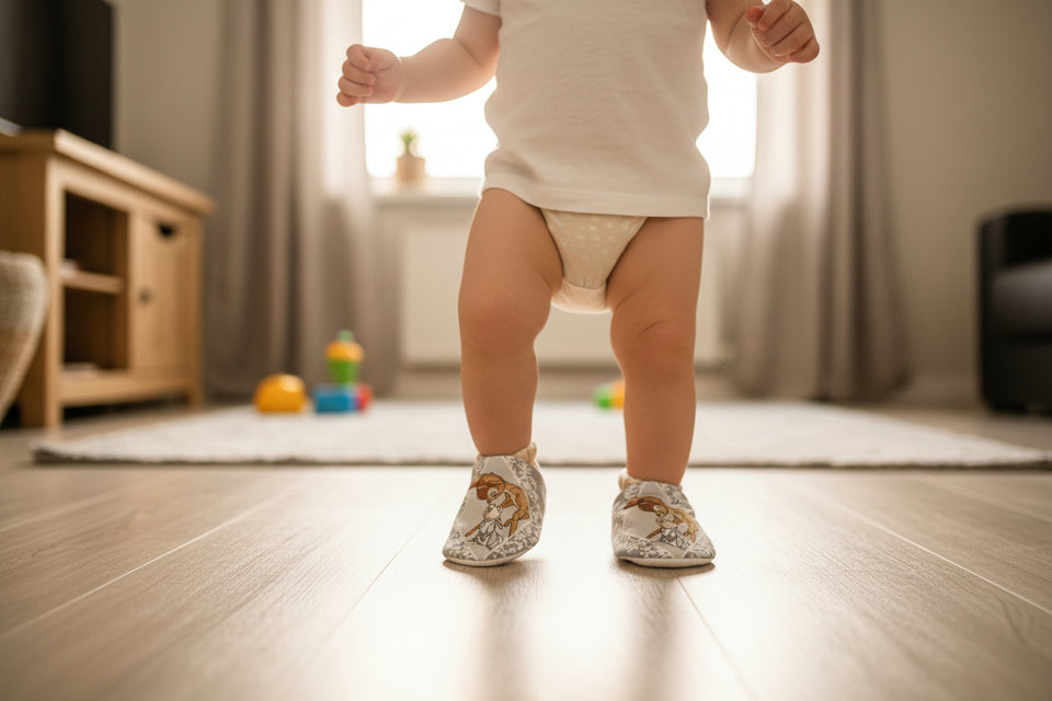Bambi and Thumper Baby Booties, Cotton Fleece Lined Crib Shoes