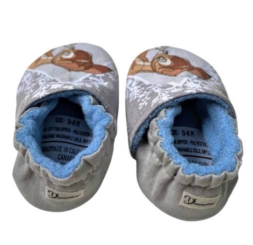Bambi and Thumper Baby Booties, Cotton Fleece Lined Crib Shoes