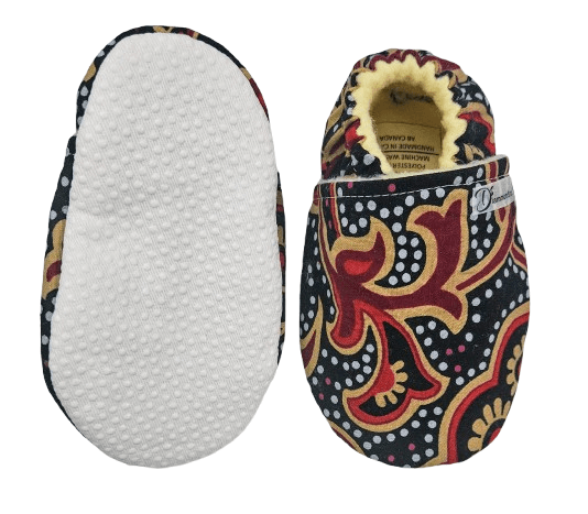 Paisley Kitenge Cotton, Fleece Lined Booties