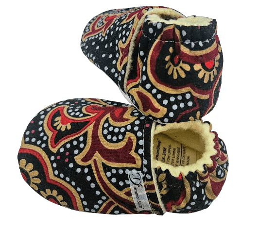 Paisley Kitenge Cotton, Fleece Lined Booties