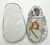 Bambi and Thumper Baby Booties, Cotton Fleece Lined Crib Shoes